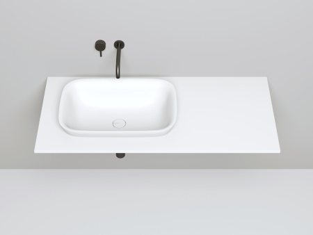 Раковина из искусственного камня S-Sense Salini Marea 1802102G 60х40 полувстраиваемая цвет белый без отверстий под смеситель
